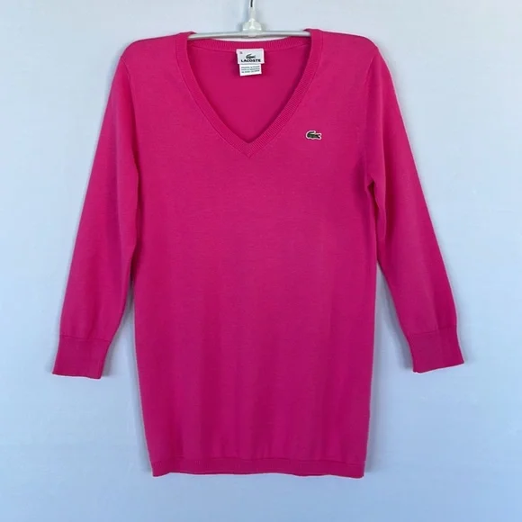 Lacoste Pink Sweater Size 38 3/4in Sleeves - Picture 13 of 13
